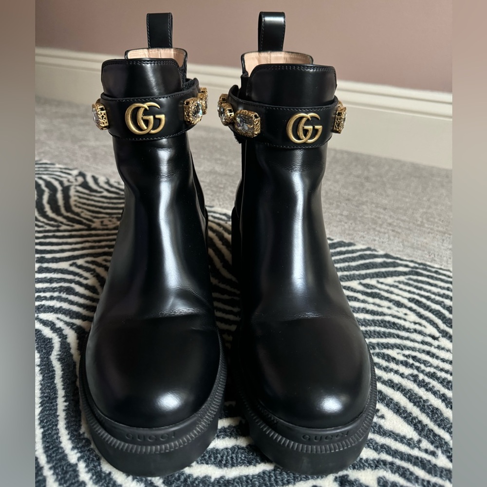 Gucci Women’s Trip Bootie with Jewels 38.5 - Picture 1 of 4